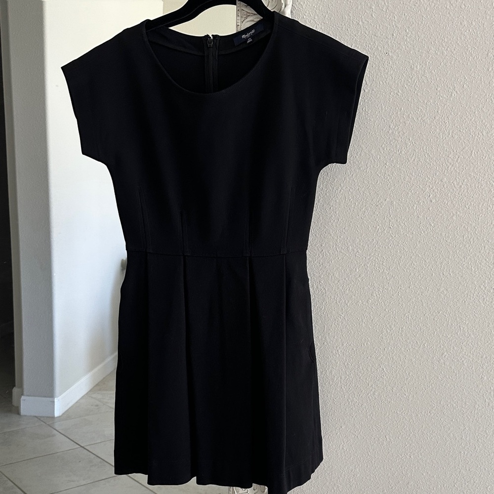 Madewell Black Fit & Flare Dress